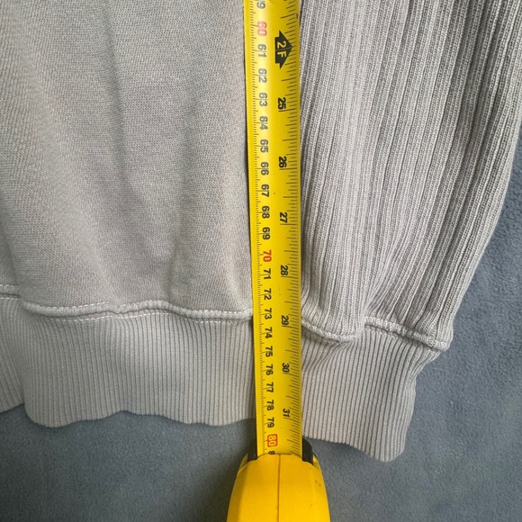 Aerie Women Large Oversized Sweatshirt Taupe Cutout Slit Sleeve Ribbed Pullover - Picture 3 of 10